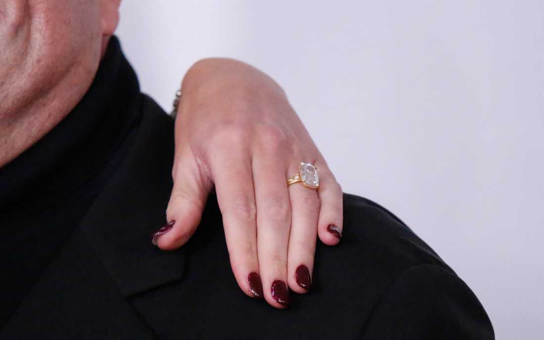 A closer look at Swift's engagement ring from the 55th Annual Songwriters Hall of Fame Induction and Awards Gala in New York last month.