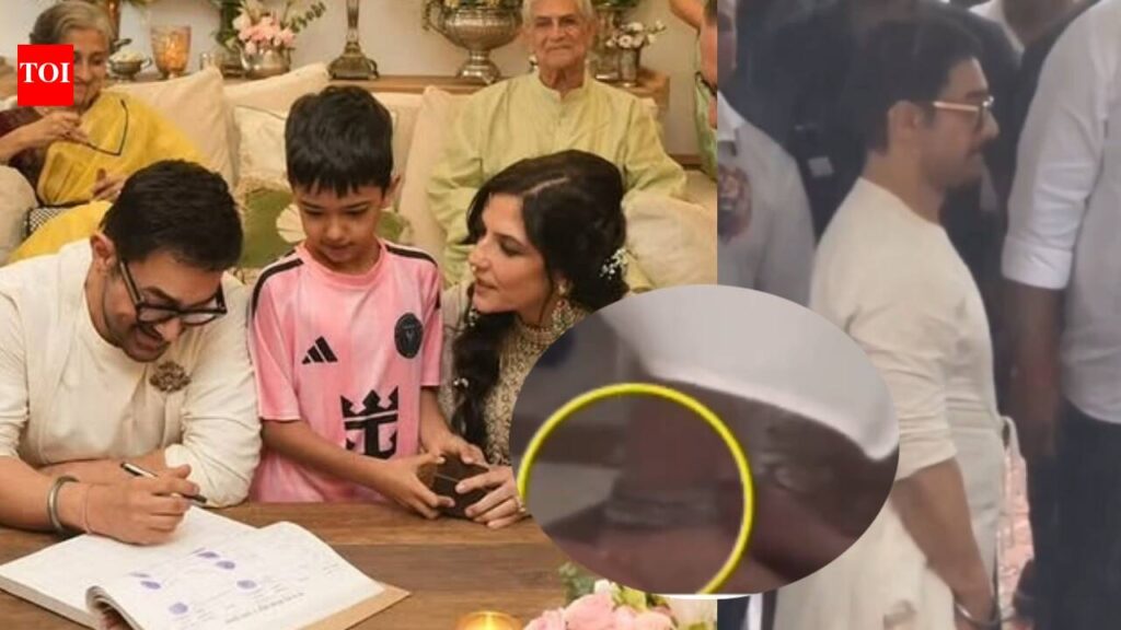 Aamir Khan’s chunky silver anklet teamed with dhoti steals the show as he gets married to Gauri Spratt, the couple twinned in ivory – WATCH VIDEO | Aamir Khan's chunky silver anklet teamed with dhoti steals the show as he gets married to Gauri Spratt, the couple twinned in ivory - WATCH VIDEO |