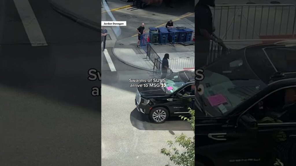 Swarms of SUVS were spotted heading to MSG ahead of Taylor and Travis’s rehearsal dinner! 🤍 #shorts Swarms of SUVS were spotted heading to MSG ahead of Taylor and Travis’s rehearsal dinner! 🤍 #shorts