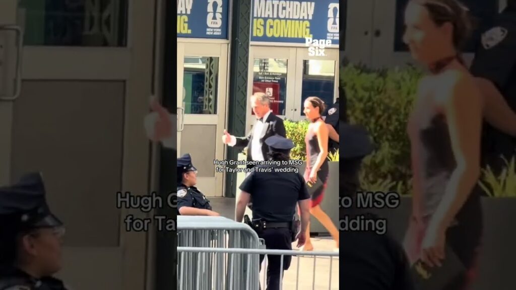 Hugh Grant arrives to Madison Square Garden for Taylor Swift and Travis Kelce’s wedding #shorts Hugh Grant arrives to Madison Square Garden for Taylor Swift and Travis Kelce's wedding #shorts
