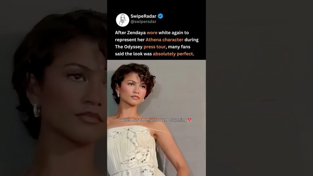 Zendaya's back-to-back goddess-inspired white look at the odyssey press tour goes viral 🤍✨ #zendaya