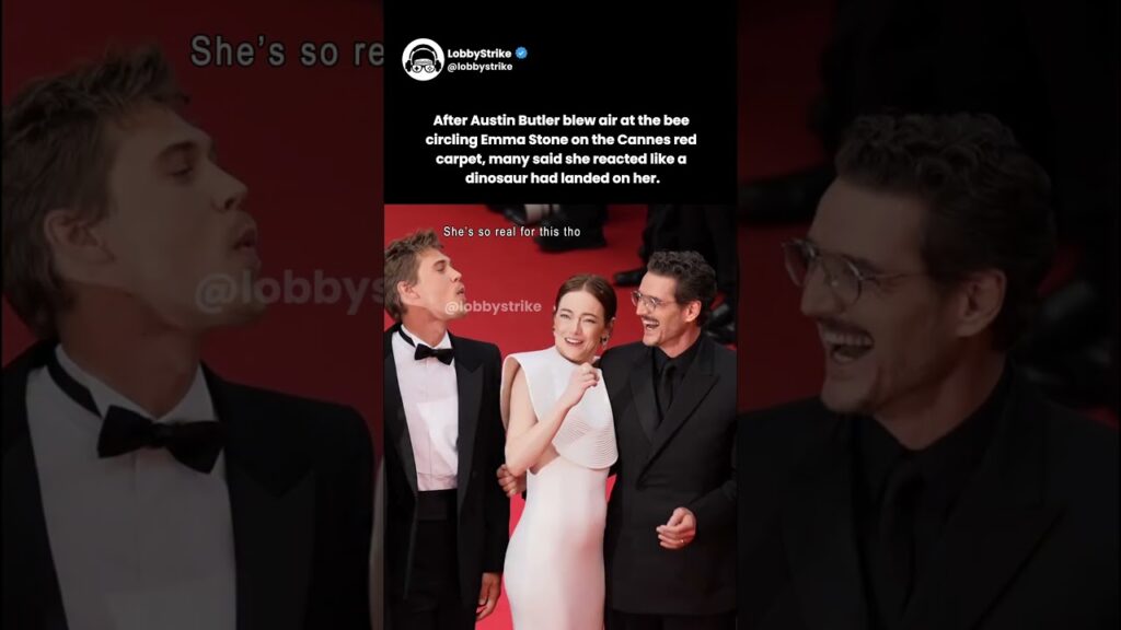 Austin Butler rescues Emma Stone from a bee on the Cannes red carpet #AustinButler Austin Butler rescues Emma Stone from a bee on the Cannes red carpet #AustinButler