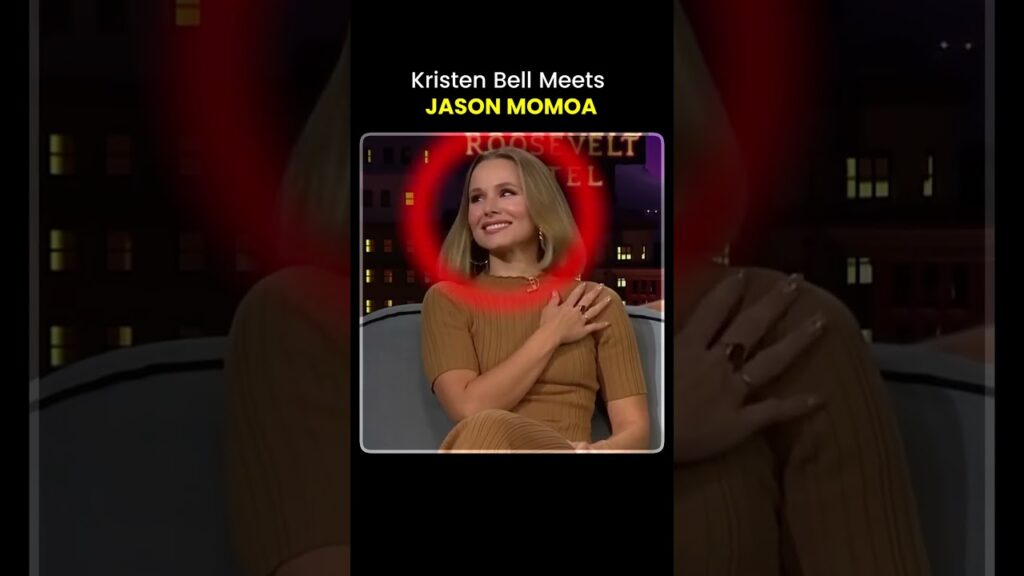 Kristen Bell Finally Meets Jason Momoa ❤️ #funny #comedy #jasonmomoa  #marvel