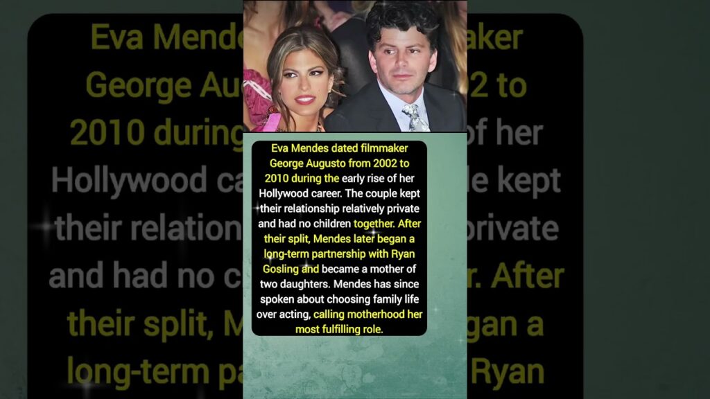 Eva Mendes’ Early Relationship Eva Mendes' Early Relationship