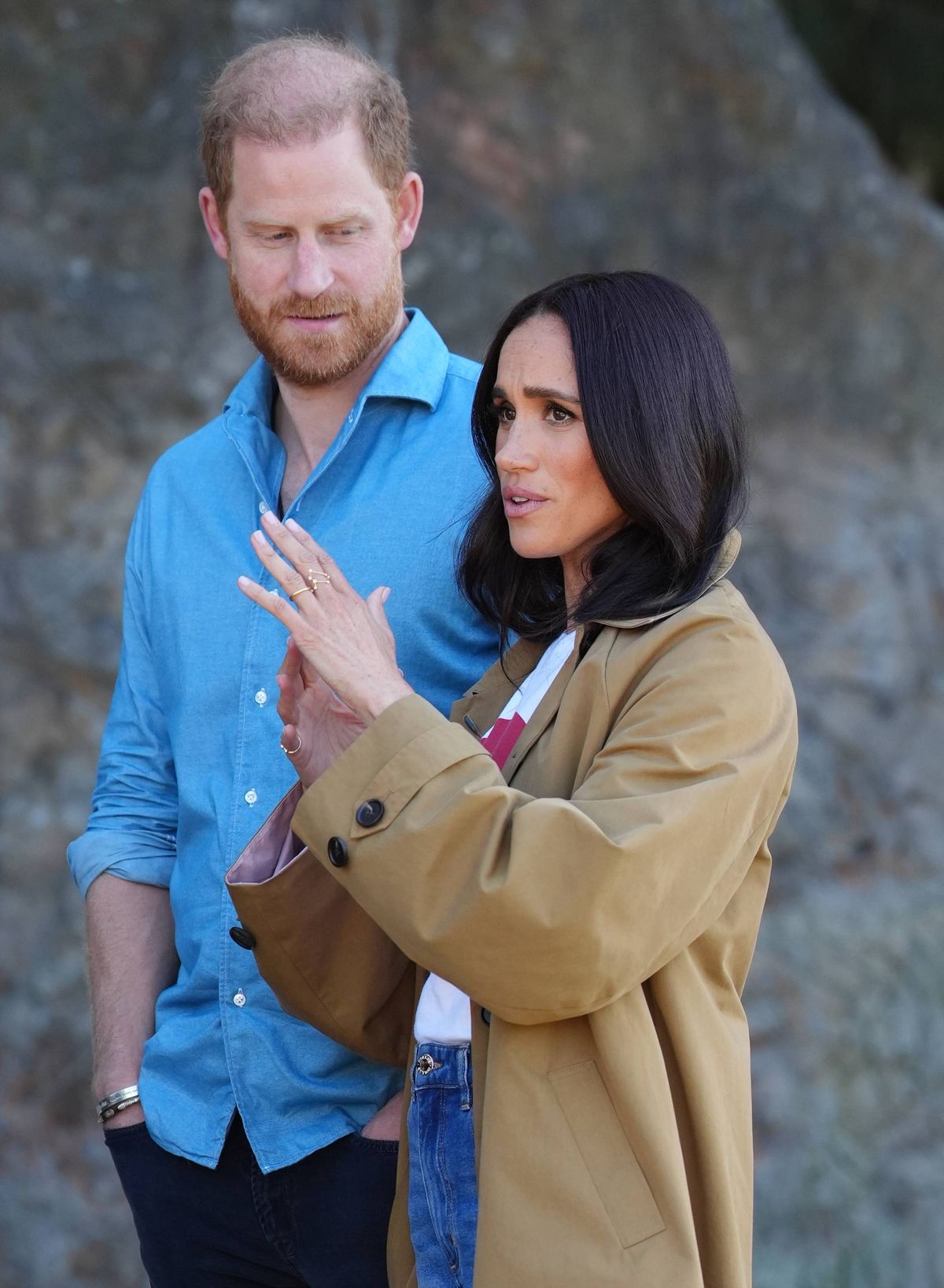 MELBOURNE, AUSTRALIA - APRIL 16: Meghan, Duchess of Sussex, and Prince Harry, Duke of Sussex take part in the Scar Tree Walk on day three of the royal trip on April 16, 2026 in Melbourne, Australia. The Scar Tree Walk is a journey connecting traditional and contemporary Aboriginal cultures and histories of the Kulin Nation. The royal couple are on a four-day visit to Australia, with engagements across Melbourne, Canberra and Sydney. (Photo by Jonathan Brady-Pool/Getty Images)