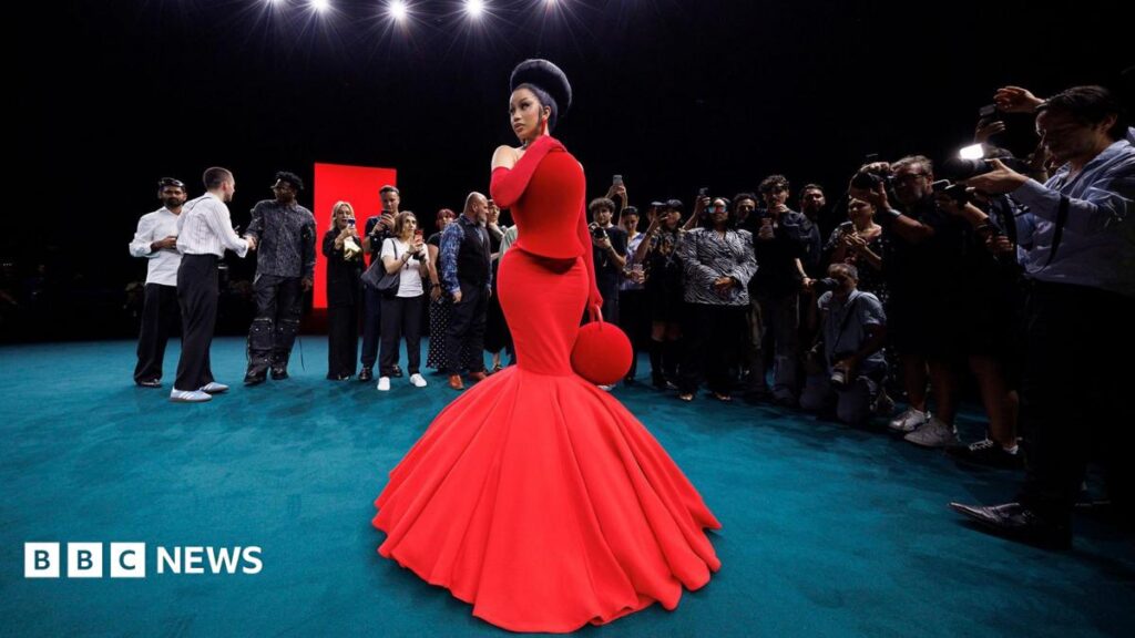 Cardi B attends the Robert Wun Haute Couture Fall/Winter 2026/2027 show as part of Paris Fashion Week on July 08, 2026 in Paris, France.
