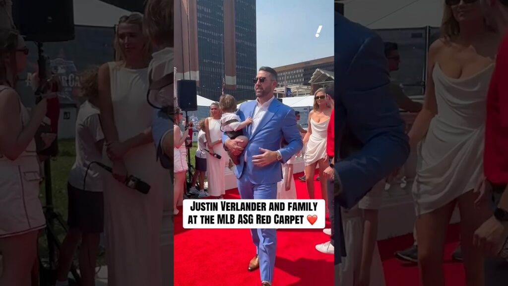 Justin Verlander, wife Kate Upton and kids at the red carpet for the ace's final All-Star Game 🙌