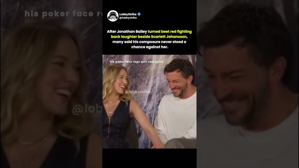 Jonathan Bailey struggles to keep a straight face beside Scarlett Johansson #JonathanBailey Jonathan Bailey struggles to keep a straight face beside Scarlett Johansson #JonathanBailey
