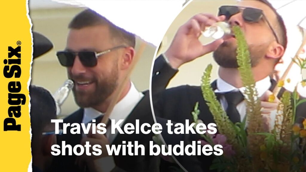 Travis Kelce takes shots with buddies at JuJu Smith-Schuster’s wedding Travis Kelce takes shots with buddies at JuJu Smith-Schuster's wedding
