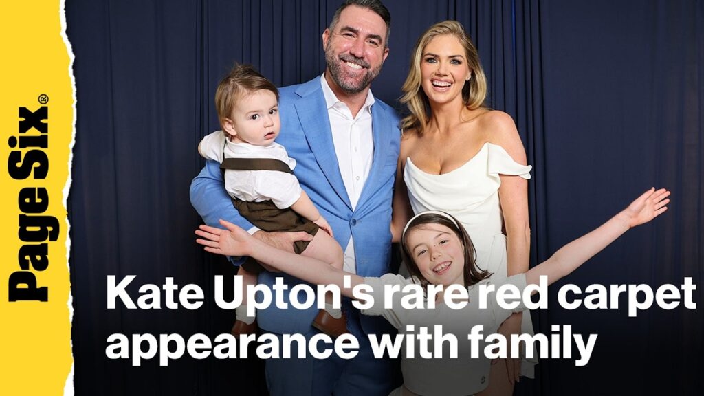 Kate Upton makes rare red carpet appearance with husband Justin Verlander and their two kids Kate Upton makes rare red carpet appearance with husband Justin Verlander and their two kids