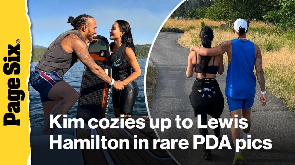 Kim Kardashian cozies up to Lewis Hamilton in rare PDA pics from family getaway