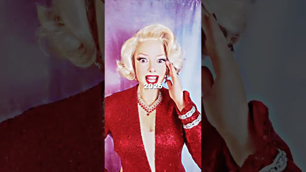2026 Marilyn Monroe Lookalike in Red Dress vs 1953