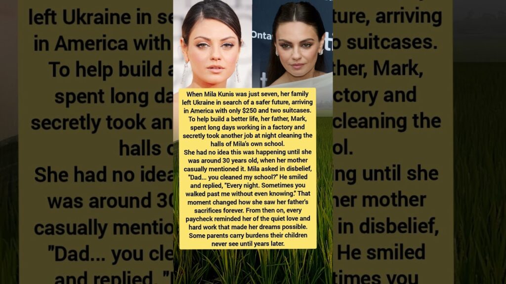 Mila Kunis’ Father Secretly Cleaned Her School to Support Her Dream | Heartwarming True Story Mila Kunis' Father Secretly Cleaned Her School to Support Her Dream | Heartwarming True Story