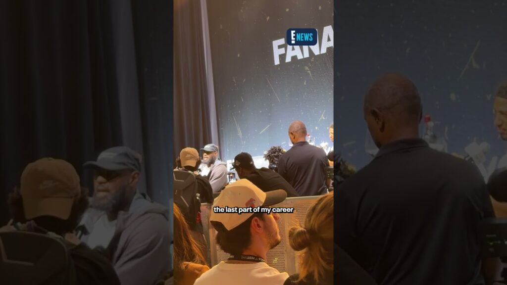 LeBron James answers a question from fan Eli about his free agency while at Fanatics Fest in NYC.