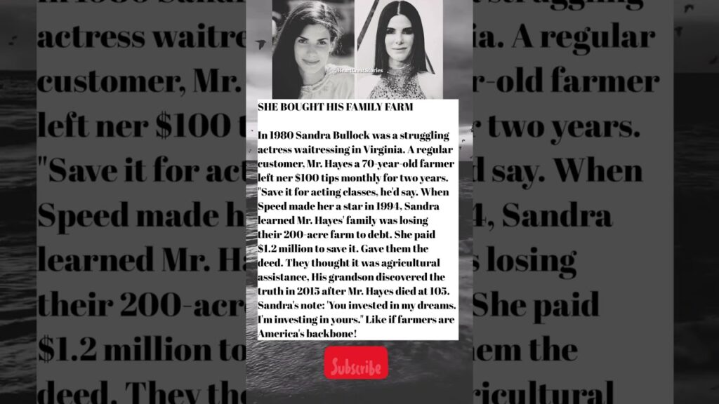 The Farmer Who Believed in Sandra Bullock #inspiringstory #emotionalstory