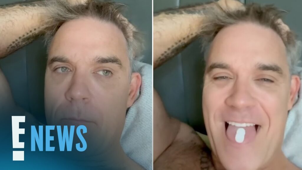 Robbie Williams Addresses White Substance on Mic at World Cup Final | E! News Robbie Williams Addresses White Substance on Mic at World Cup Final | E! News