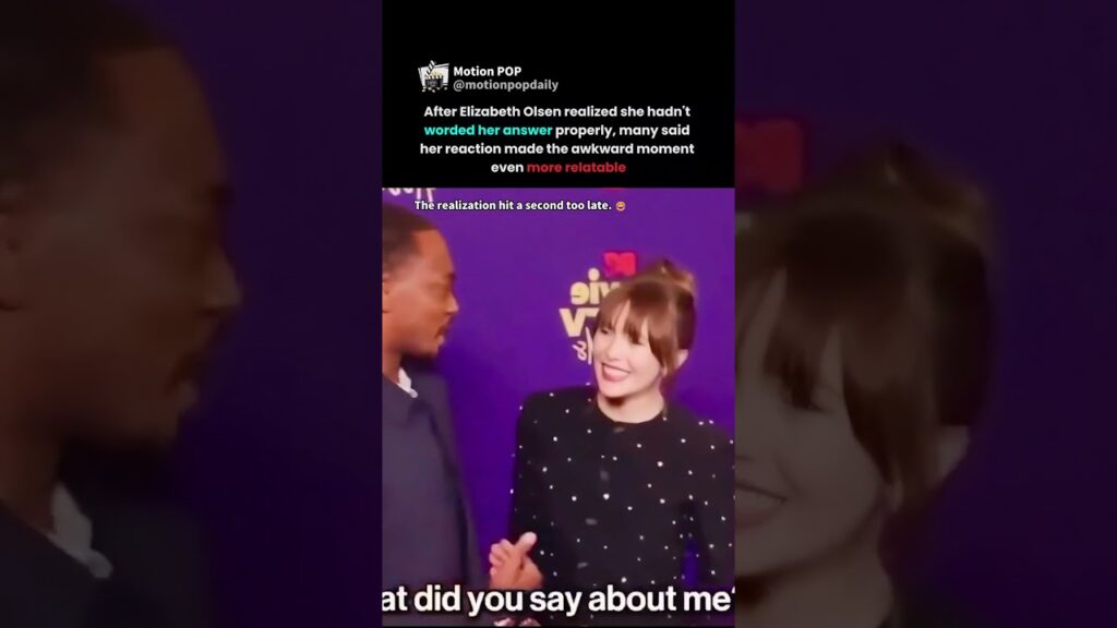 elizabeth olsen realizing she phrased that answer wrong was painfully relatable 😭 #elizabetholsen