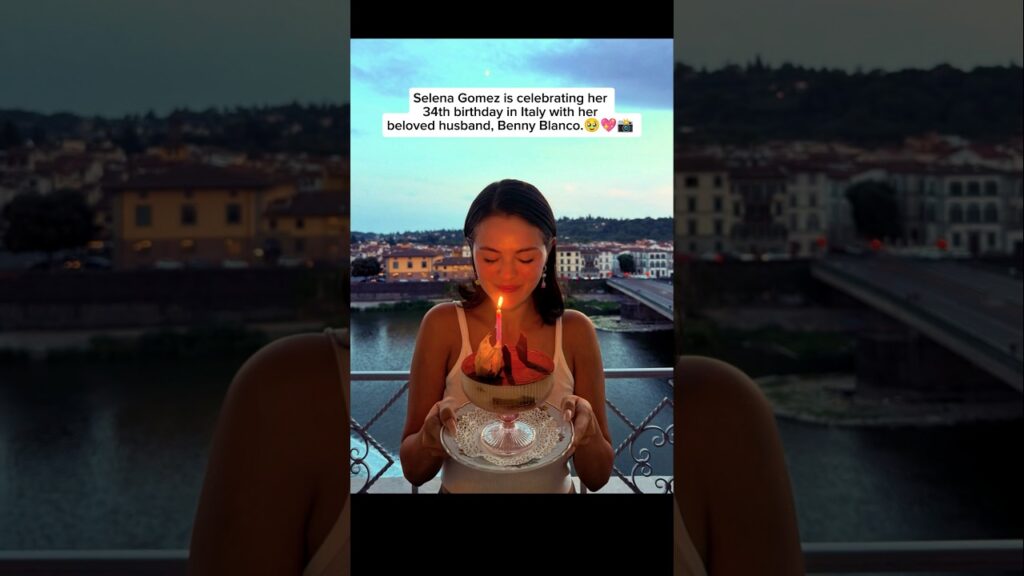 Selena Gomez is celebrating her 34th birthday in Italy 🥹🎂📸 #selenagomez #bennyblanco #shorts #fyp