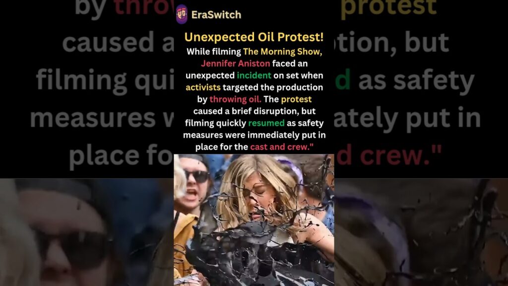 Unexpected Oil Protest Disrupts Jennifer Aniston's Shoot! 😲 #shorts