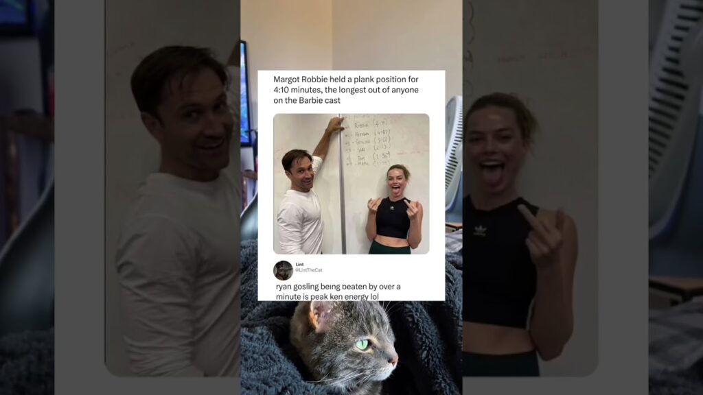 Margot Robbie Destroyed Ryan Gosling In A Plank Challenge On The Barbie Set