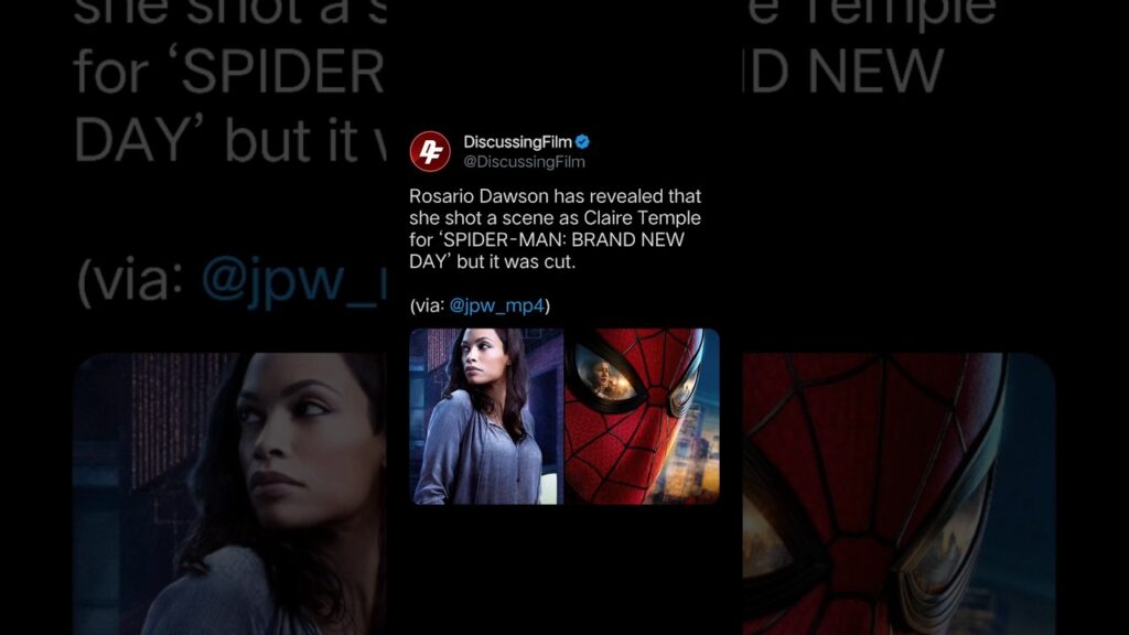 Rosario Dawson has revealed that she shot a scene as Claire Temple for ‘SPIDER-MAN: BRAND NEW DAY