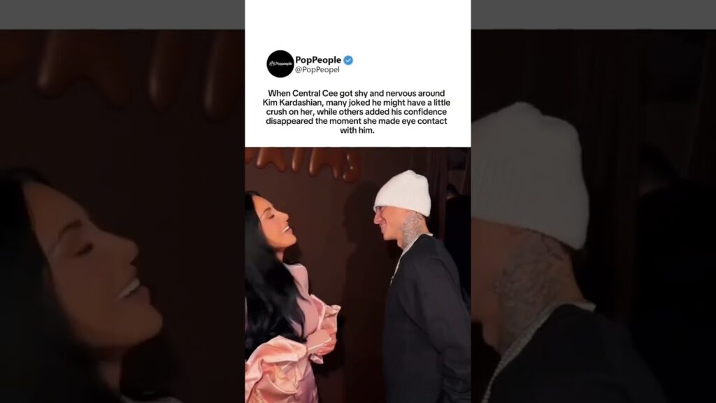 Fans joke Central Cee got shy and nervous around Kim Kardashian #centralcee
