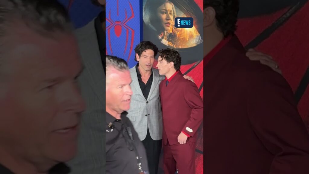 Jon Bernthal and Tom Holland pose together at the "Spider-Man: Brand New Day" LA premiere.