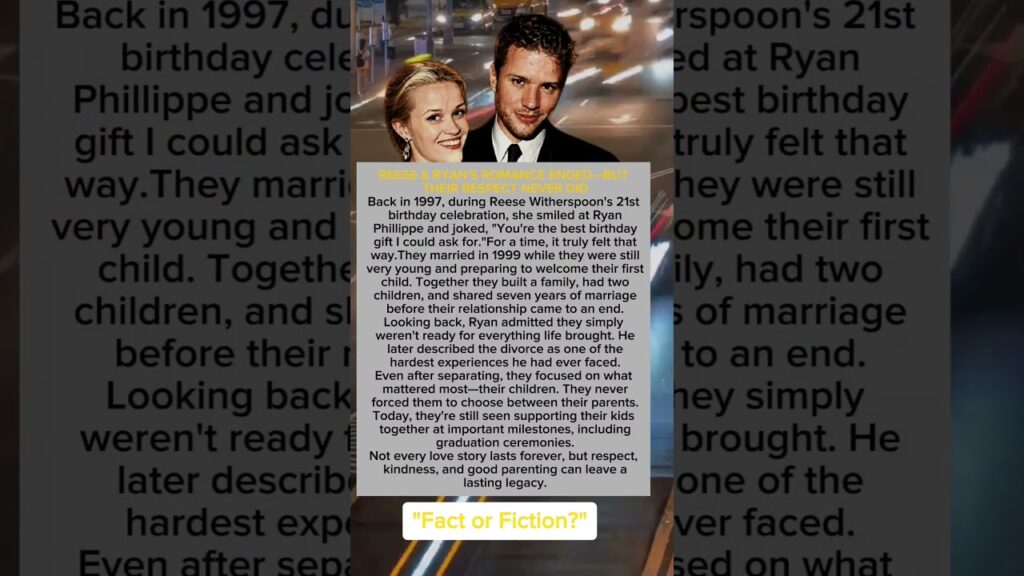 Why Did Reese Witherspoon and Ryan Phillippe Stay United After Divorce? #celebrity #actor #stories