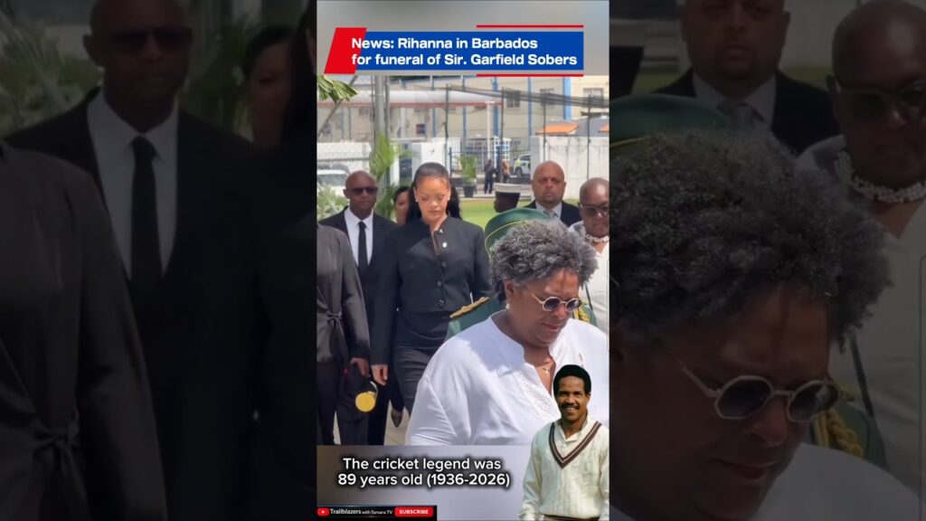 Rihanna Attends Sir Garfield Sobers' Funeral in Barbados 🇧🇧 #rihanna #garfieldsobers #miamottley
