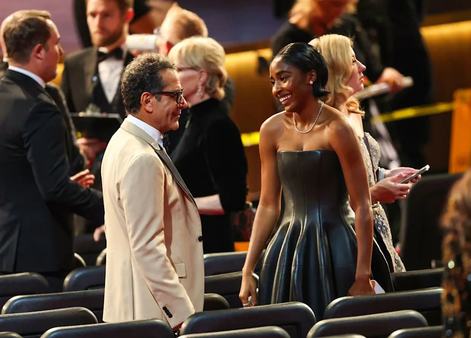 Tony Shalhoub and Ayo Edebiri at the Emmy Awards ceremony in Los Angeles in January 2024Credit: Monica Schipper/WireImage