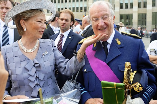 King Albert II of Belgium (R) and his wife, Queen Paola (L) attending the Te Deum Mass at the Saint-Michel and Gudule cathedral in Brussels, Belgium, on the occasion of the Belgian National Day.