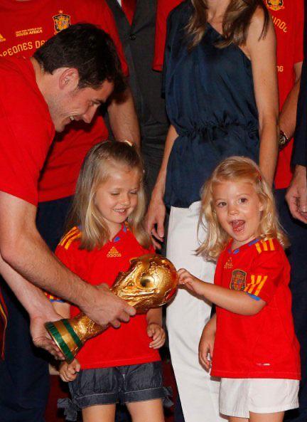 Princess Leonor and Infanta Sofía after Spain’s 2010 World Cup victory over South Africa
