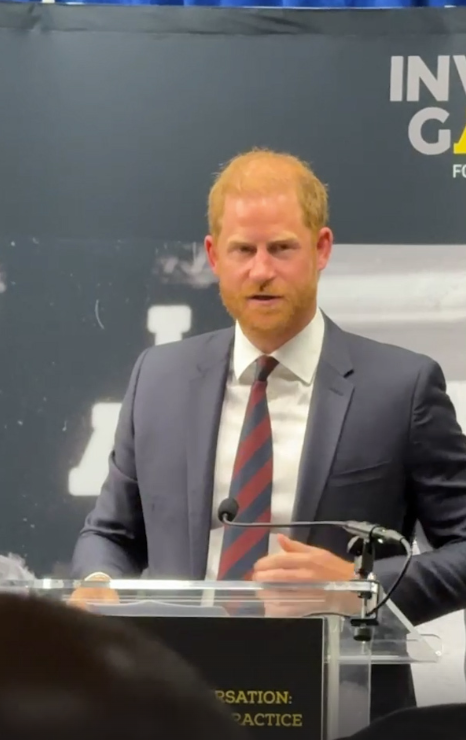 Harry appeared shaken as he gave a speech moments after receiving the judgement