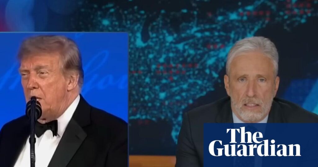 Jon Stewart on Trump’s comedy routine: ‘Normally I’d say don’t quit your day job but in this case …’ | Late-night TV roundup