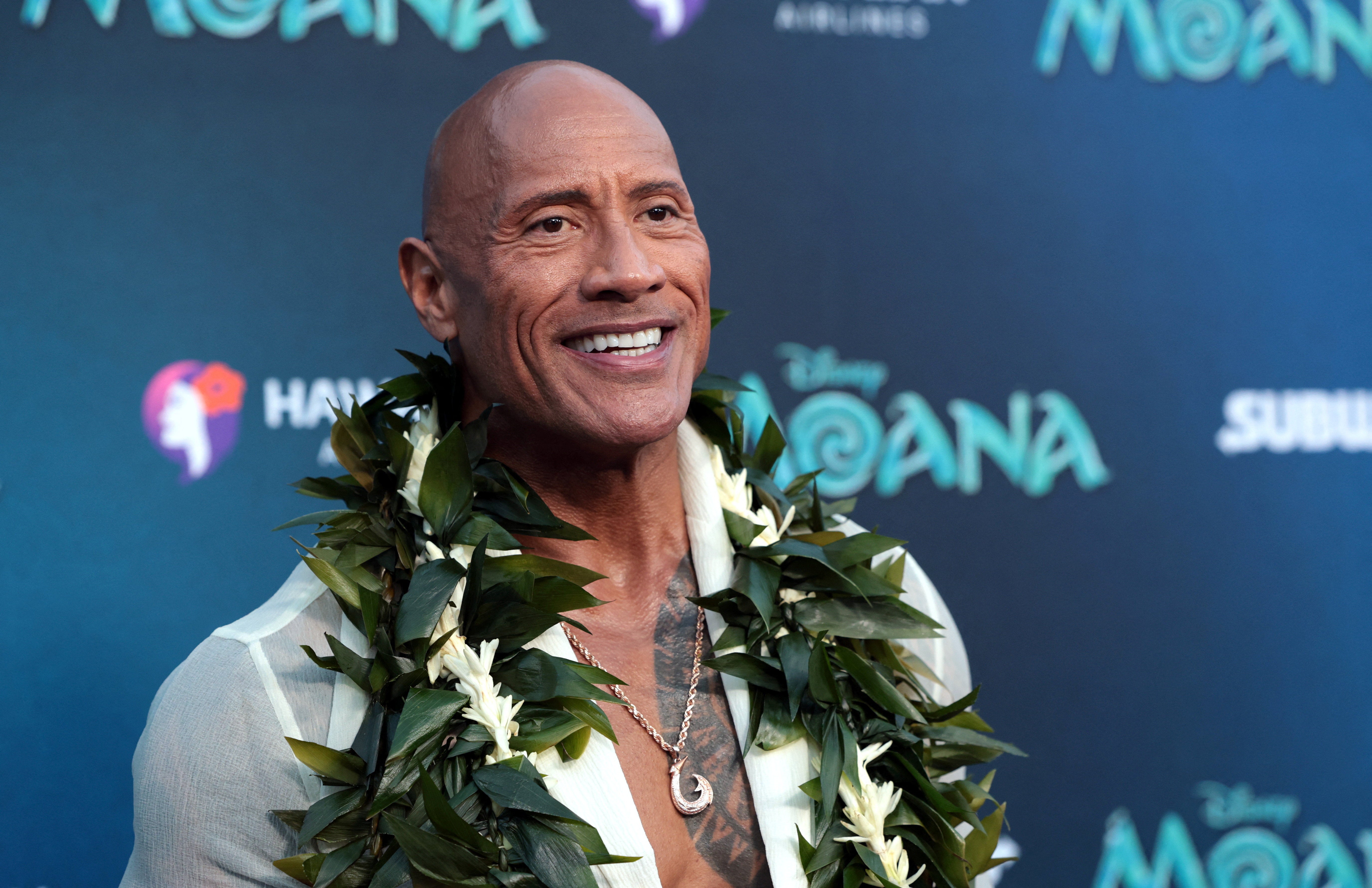 Dwayne Johnson at the 'Moana' premiere this week