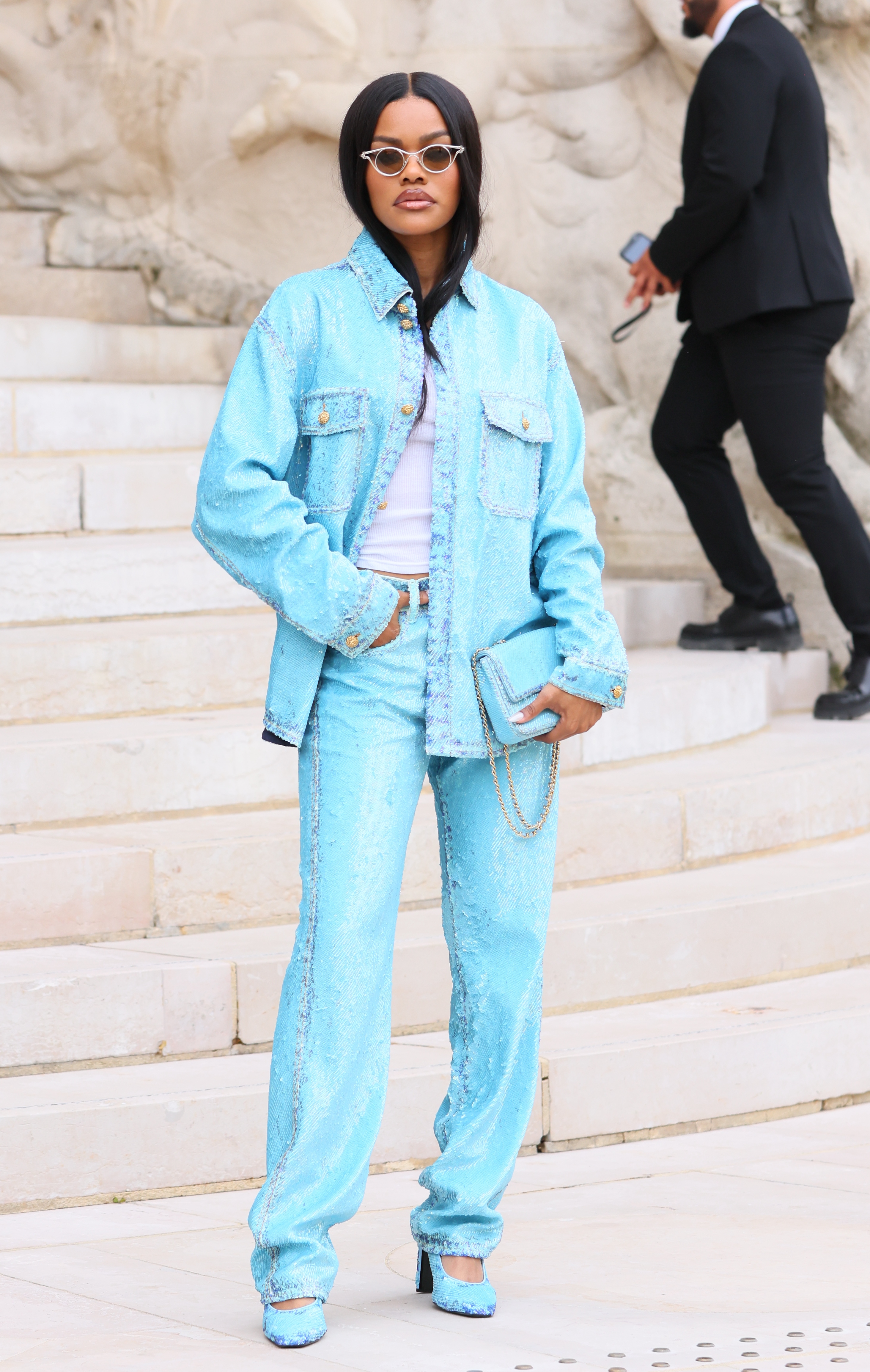 Teyana Taylor attends the Chanel show.
