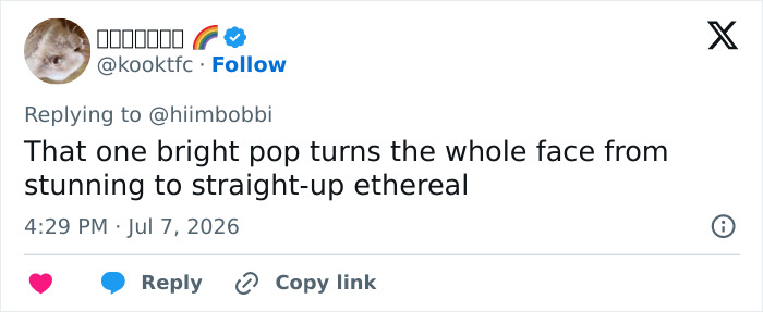 Screenshot of a tweet from @kooktfc praising a bright pop in Zendaya's latest look making her ethereal.