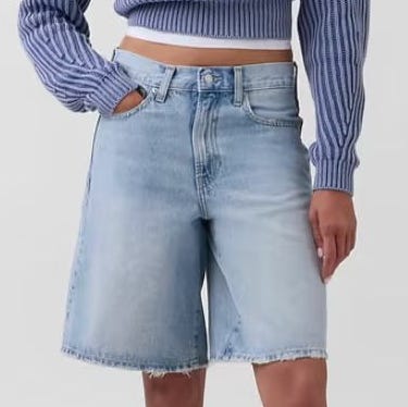 11” Mid Rise Longline Denim Shorts