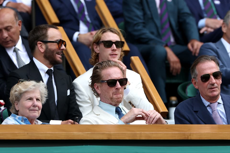 LONDON, ENGLAND - JULY 10: Actor Damian Lewis attends the Royal Box on day twelve of The Championships Wimbledon 2026 at All England Lawn Tennis and Croquet Club on July 10, 2026 in London, England. (Photo by Cameron Spencer/Getty Images)