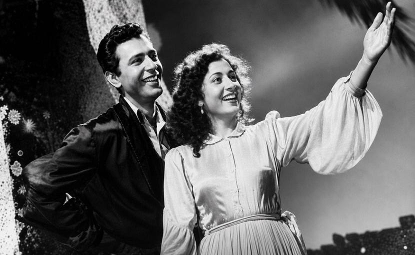 Nasir Khan and Madhubala in Khazana