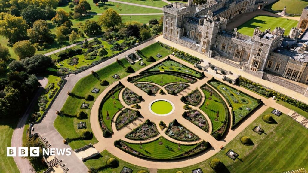 Windsor Castle garden designed by King to open for first time A bird's eye view of the Venus Garden, with Windsor Castle at the top-right of the picture.