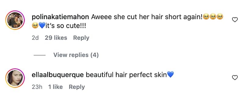 Scarlett Johansson fans comment on their love for her hair and skin in response to an Instagram reel from her skincare brand, The Outset.