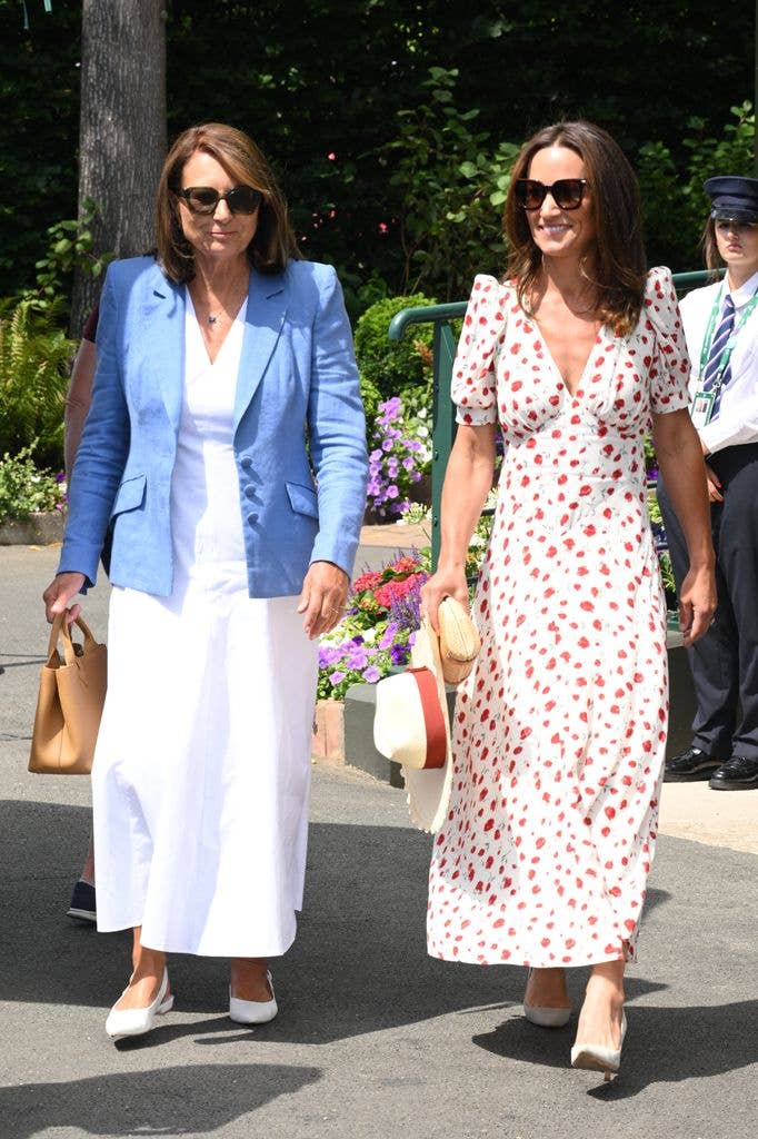 Carole Middleton and Pippa Middleton attend day eight of the 2026 Wimbledon Tennis Championships at the All England Lawn Tennis and Croquet Club on July 06, 2026 in London, England