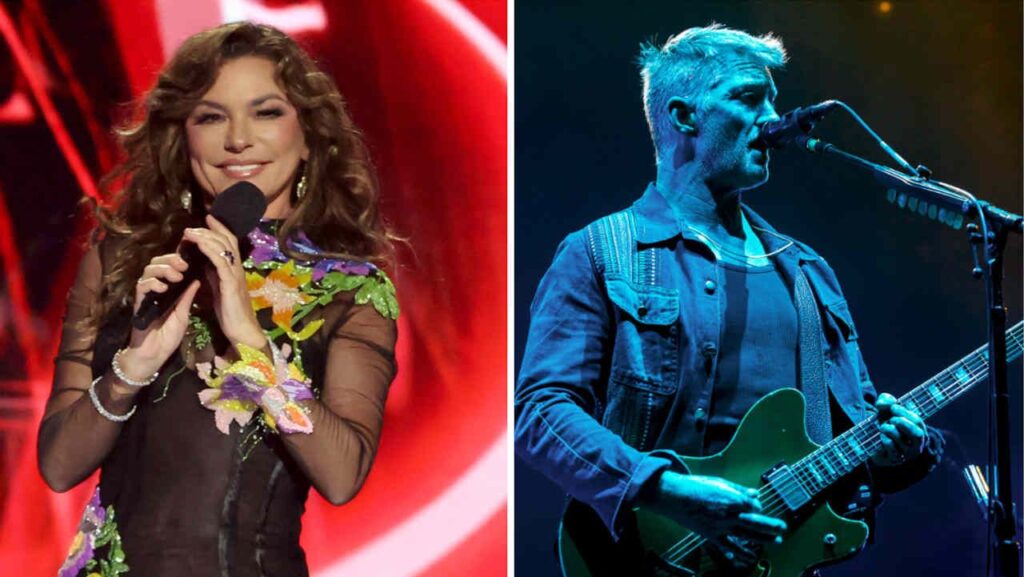 Shania Twain and Queens Of The Stone Age’s Josh Homme have teamed up for the year’s most unlikely collaboration A composite photograph of Shania Twain and Josh Homme of Queens Of The Stone Age