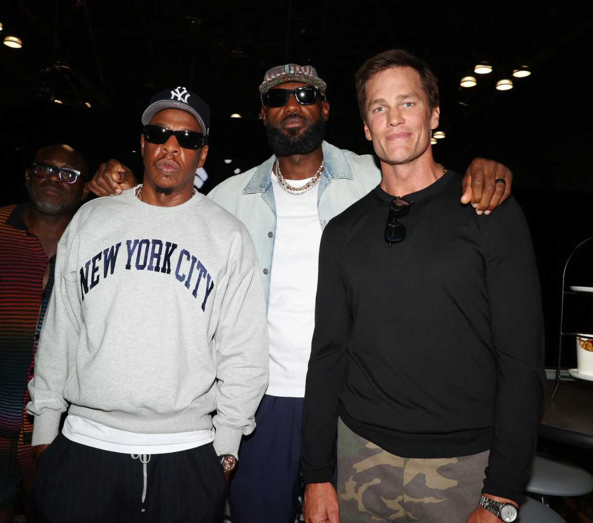 Jay-Z, Lebron James and Tom Brady at the 40/40 Club at Fanatics Fest.