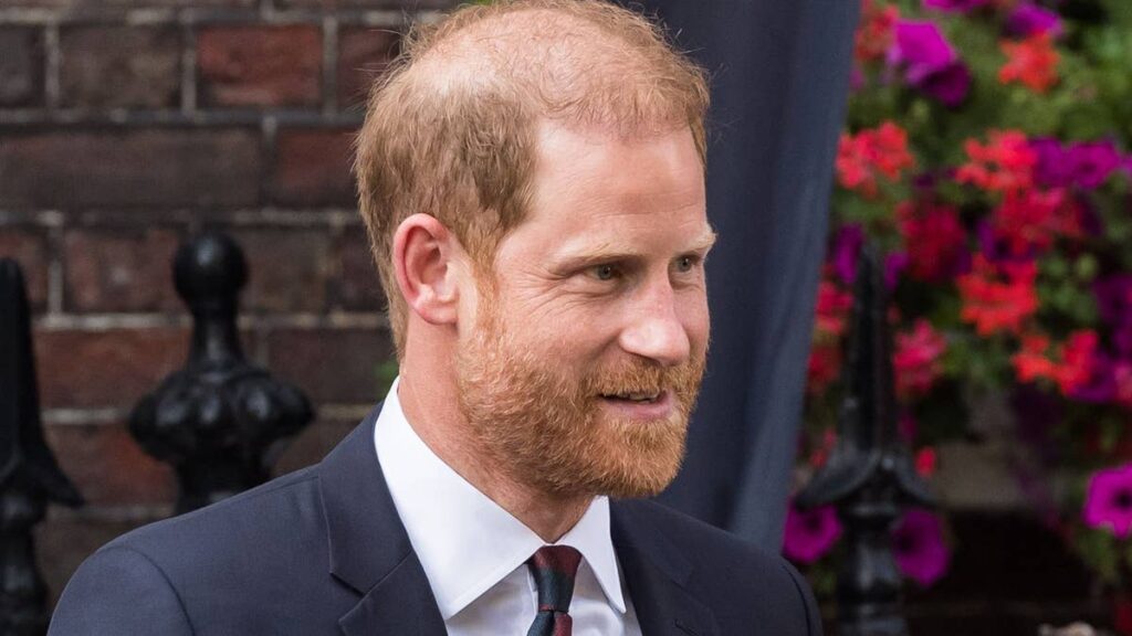 Prince Harry seen leaving late mother Princess Diana's family home during UK visit