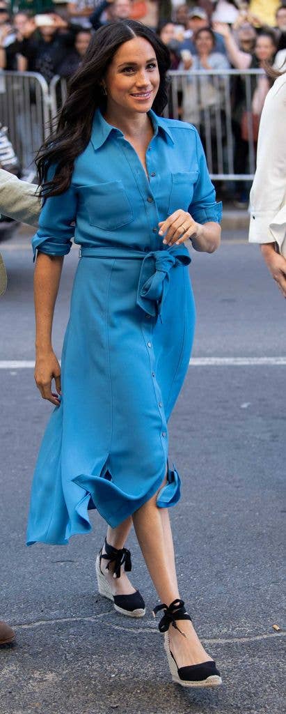 Meghan wears Castañer wedges in Cape Town in 2019