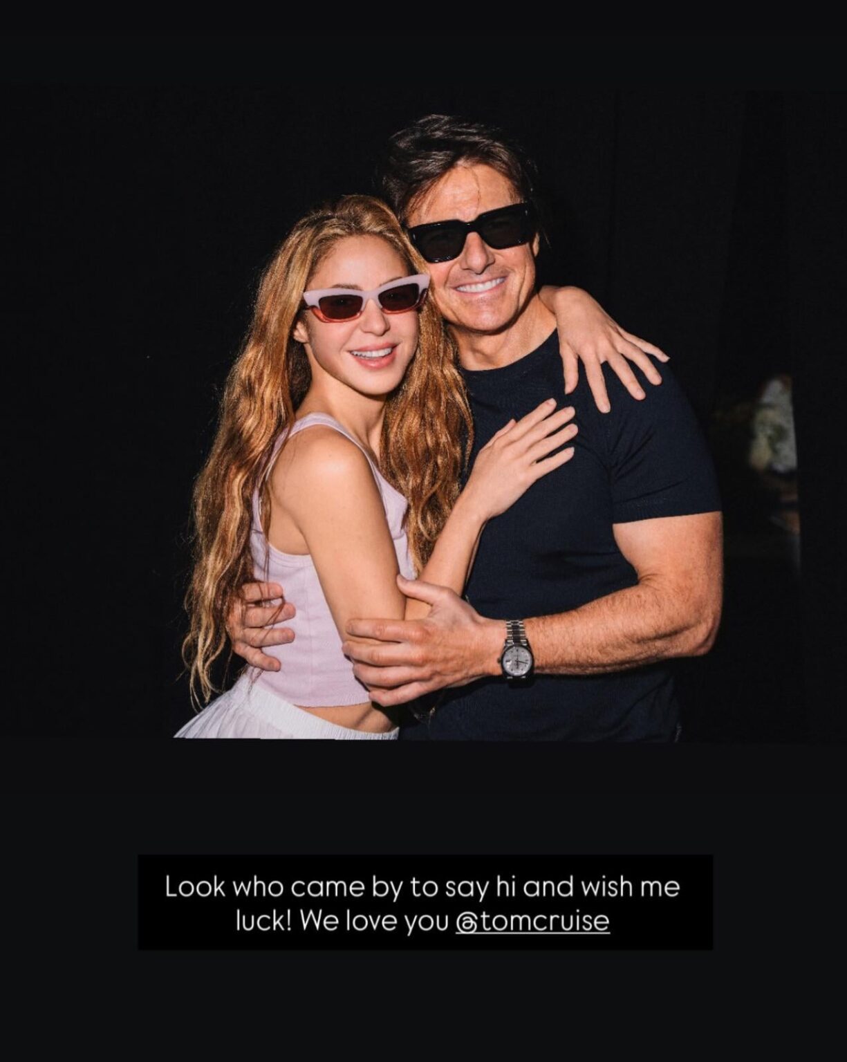 Shakira with Tom Cruise via Instagram