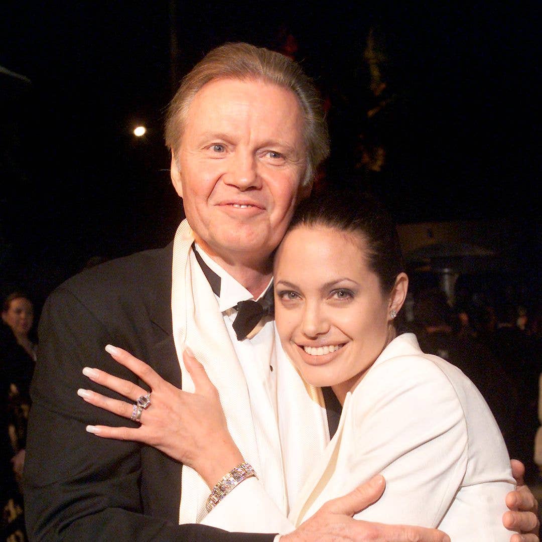 Angelina Jolie with her father Jon Voight at the Vanity Fair Oscar party at Morton's in Beverly Hills, Los Angeles