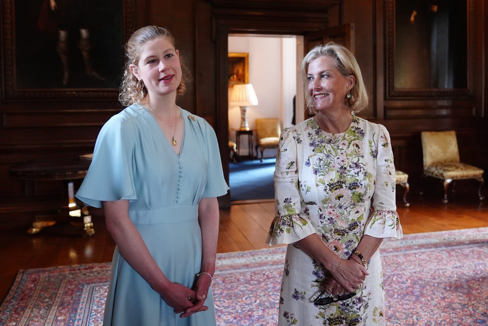 edinburgh, scotland july 3: sophie, duchess of edinburgh stands with her daughter after lady louise mountbatten windsor was presented with duke of edinburgh's gold award as prince edward, duke of edinburgh (not picture) host young people from across scotland and the north of england for the gold award celebrations for the duke of edinburgh's award at palace of holyroodhouse on july 3, 2026 in edinburgh, scotland. king charles iii and queen camilla are visiting scotland with members of the royal family for their annual royal week from tuesday, june 30 until friday, july 03. (photo by jane barlow wpa pool/getty images)